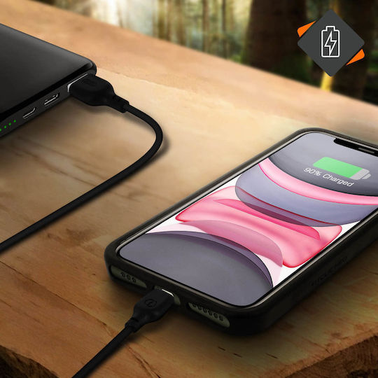 Avizar USB-A to Lightning Cable Μαύρο 2m (DATA-2M-BK-IP5)