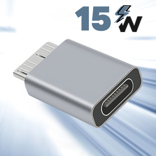 Женски Usb-c към Мъжки Micro B Адаптер за Зареждане и Синхронизация Компактен Сив