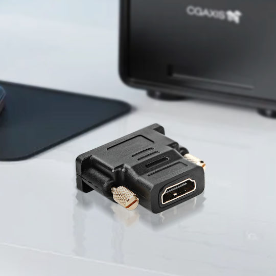 HDMI Buchse auf DVI Stecker Bidirektionaler Video Konverter Schwarz Vergoldet