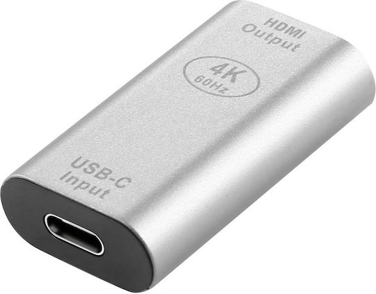 Avizar USB-C Buchse zu HDMI Buchse 4K Kompaktes Design Silber