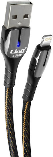 LinQ Braided USB-A to Lightning Cable 20W Μαύρο 1.2m (IP7932)