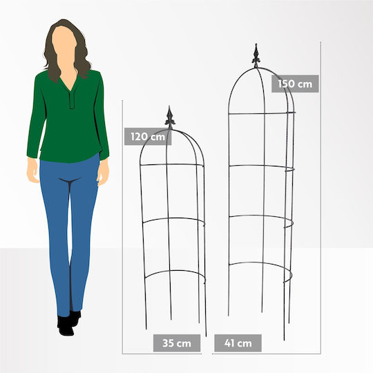 Kadax Metal Garden Obelisk Flower Garland 120cm