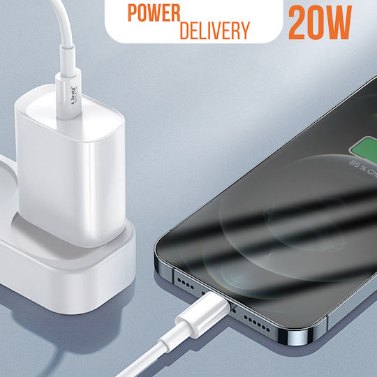 LinQ USB-C to Lightning Cable 20W Λευκό 1m (DATI-X124)