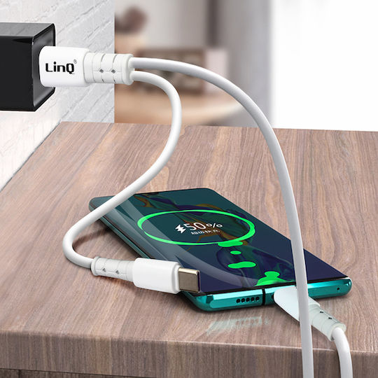 LinQ Regular USB to Type-C Cable Λευκό 1.2m (TPC9231)