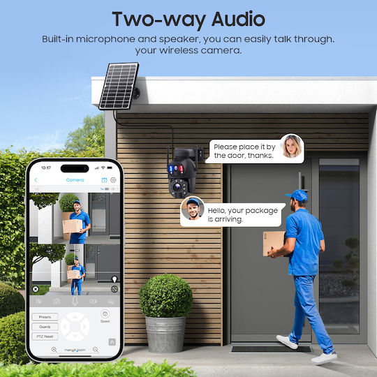 Sectec ST-5986M IP Κάμερα Παρακολούθησης Wi-Fi Full HD+ 3MP Αδιάβροχη Μπαταρίας με Αμφίδρομη Επικοινωνία και Φακό 2.8mm