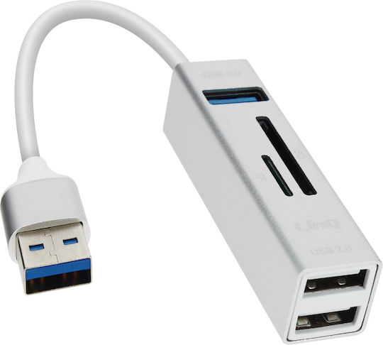 LinQ Hub 3 Θυρών USB 3.0 με σύνδεση USB-A Ασημί