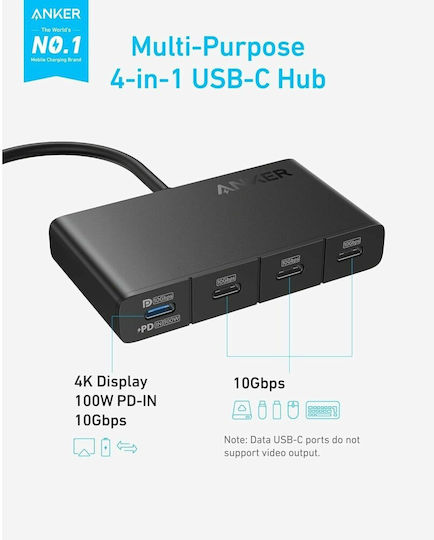 Anker USB-Hub Mit 4 Anschlüssen USB 3.0 Mit USB-C Anschluss