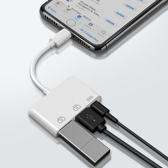 Avizar Конвертор Lightning Мъжки в Lightning / USB-A Женски Бял 1 Брой HL110