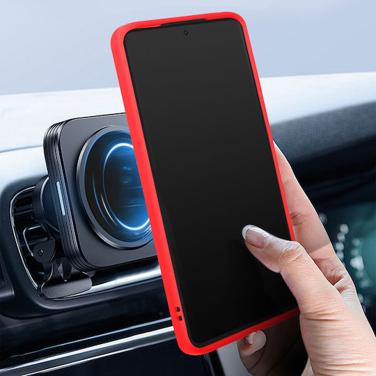 Case Honor 90 Lite Dual-material Metallic Ring Video Support Ringrip Red