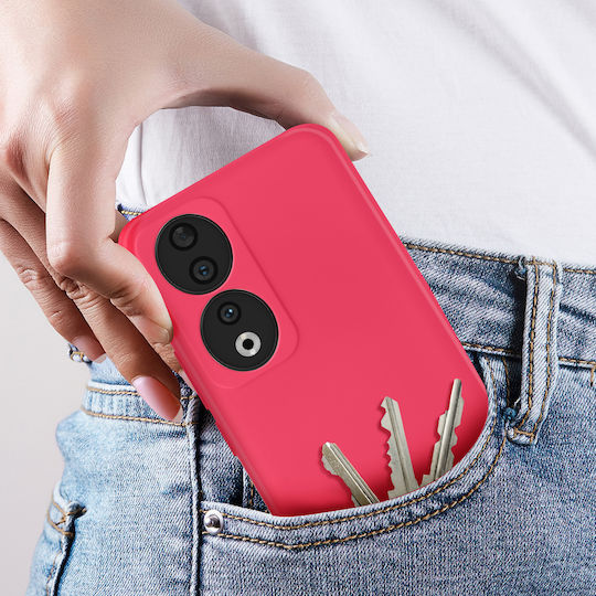Premium Silicone Semi-rigid Matte Finish Fuchsia Case Honor 90