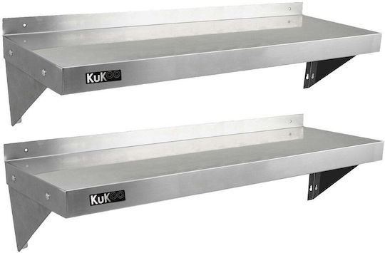 2 x Kukoo Edelstahlregale 1250mm x 300mm