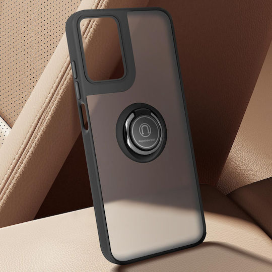 Avizar Ring Case Motorola Moto G34 Stand Function Shockproof Protection Black