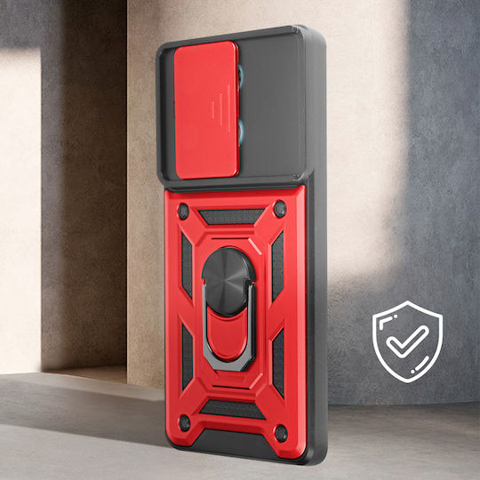 Avizar Ring Case Redmi Note 13 5g Shockproof Camera Cover Red