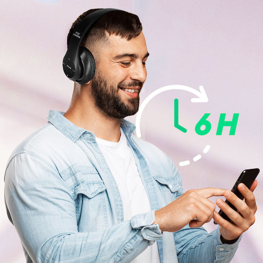 Avizar P15-BK Wireless Wired On Ear Headphones Black