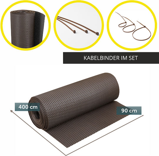 Kadax Balkonsichtschutz Technorattan Balkonmatte 0,9x4m