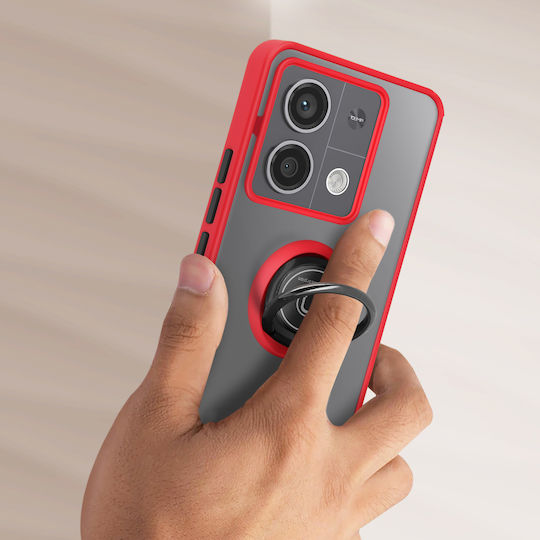 Avizar Case Redmi Note 13 Pro 5g Metal Ring Supporting Function Red