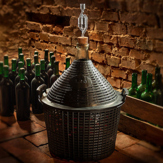 Kadax Balloon Bottle Carboy Wine In A Basket A Cap 20 L