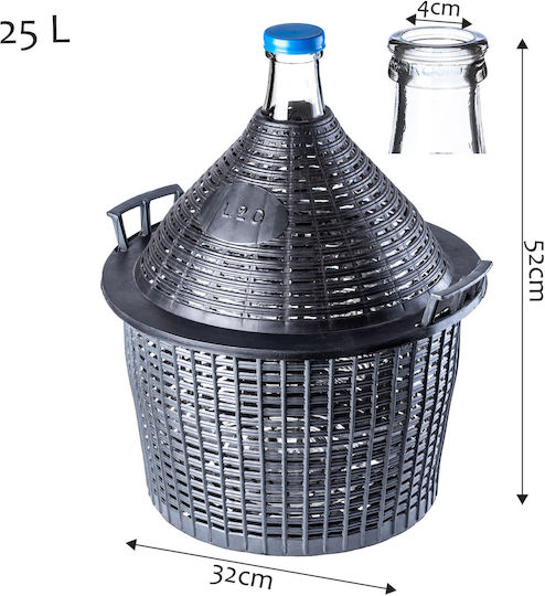 Kadax Balloon Bottle Carboy Wine In A Basket A Cap 25 L