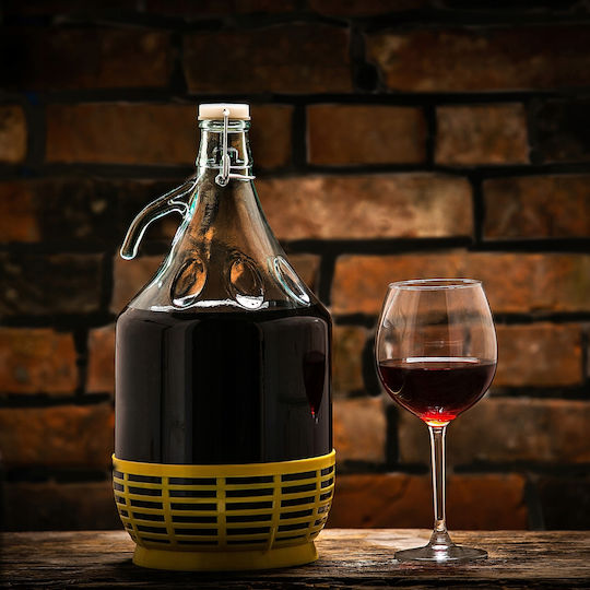 Kadax 3x Damigeană Vin 5l Lady Balloon În Coș Sticlă Vin + Închidere