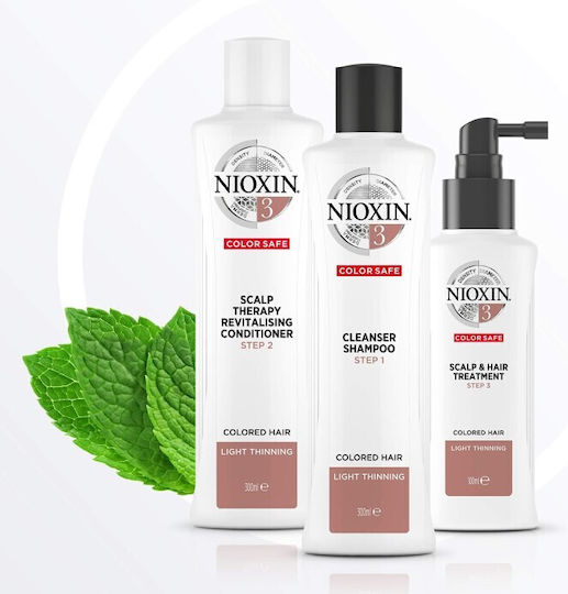 Nioxin Hair Care Sets for Hair Loss for Coloured Hair with Shampoo and Conditioner 3 Pieces