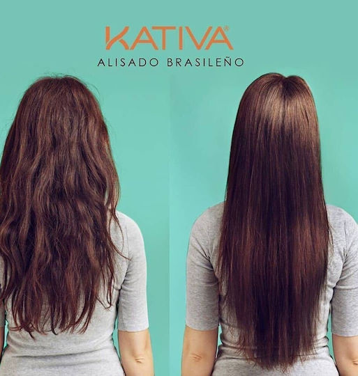 Kativa Brazilian Straightening Kit Keratin Set for Straightening for Colored Hair with Shampoo, Conditioner and Treatment 4pcs