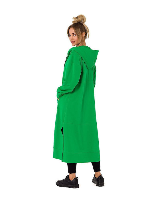 MOE Women's Long Hooded Cardigan Green