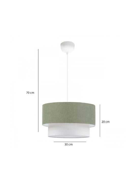 Megapap Whitehouse Pendant Light Green with Socket E27 30x20x55cm