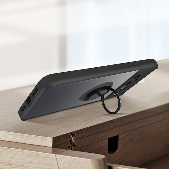 Hülle Google Pixel 6 Pro Bi-Material Metallring Schwarz