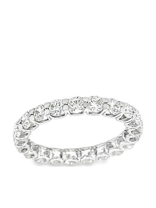 Xryseio Ring with Diamond made of White gold 18K