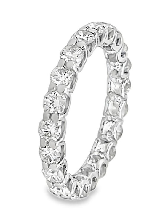 Xryseio Ring with Diamond made of White gold 18K