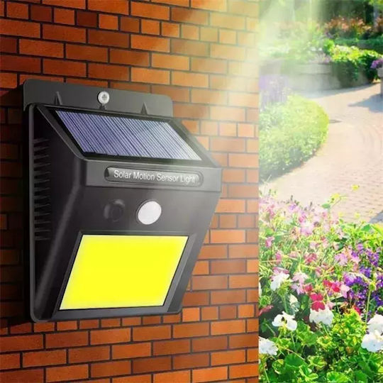 Set of 6 Wall Solar Lights Cold White 6500K with Motion Sensor and Photocell IP65