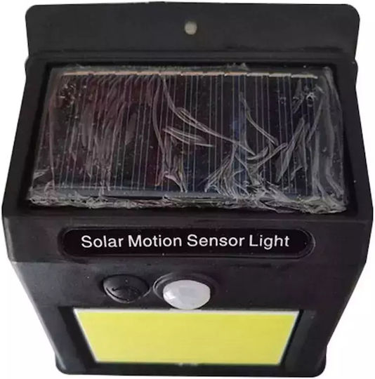 Set of 4 Wall Solar Lights Cold White 6500K with Motion Sensor and Photocell IP65