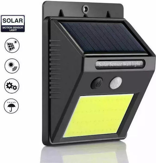 Set of 6 Wall Solar Lights Cold White 6500K with Motion Sensor and Photocell IP65