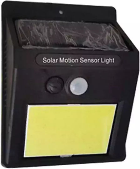Set of 4 Wall Solar Lights Cold White 6500K with Motion Sensor and Photocell IP65