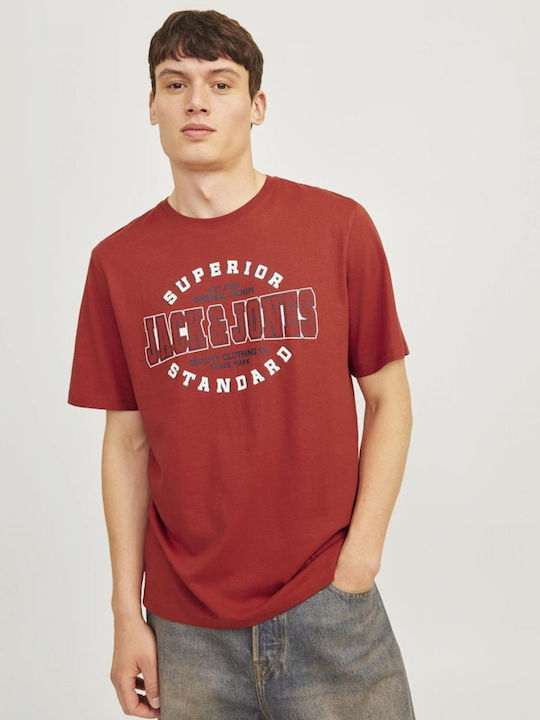 Jack & Jones T-shirt Bărbătesc cu Mânecă Scurtă RED