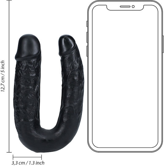 Shots Dildo dublu Negru 15cm