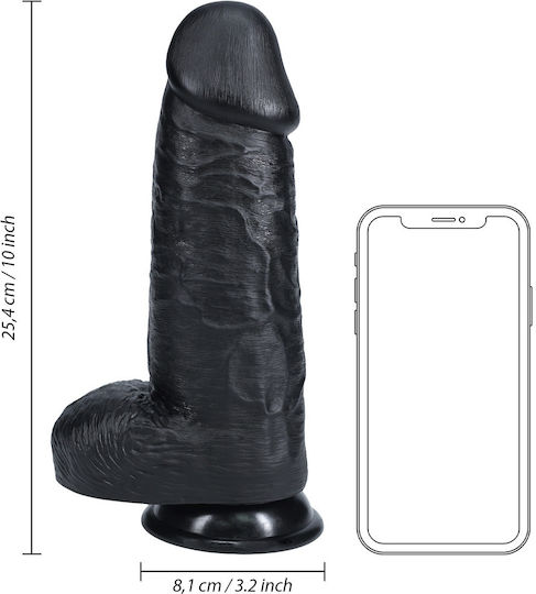Shots Ρεαλιστικό Dildo με Όρχεις και Βεντούζα Μαύρο 25cm
