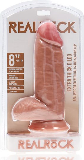 Shots Ρεαλιστικό Dildo με Όρχεις και Βεντούζα Flesh 20cm