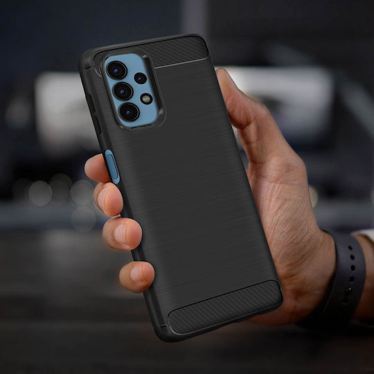 Cover Samsung Galaxy A32 5g Silicone Brushed Aluminum Effect Black