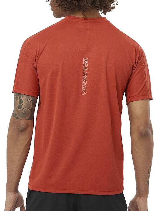 Salomon Sense Aero Herren Sport T-Shirt Kurzarm Rot