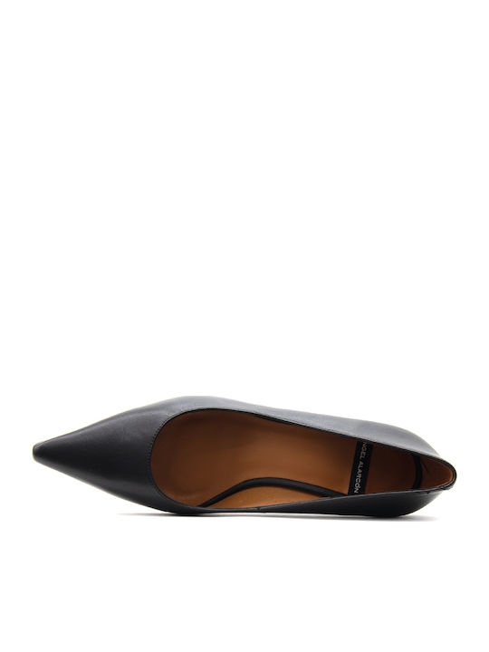 Leder Pumps mit hohem Absatz Schwarz
