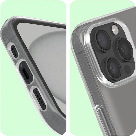 Калъф Iphone 15 Pro Max Мек Прозрачен Закалено Стъкло 9h Черен Bigben