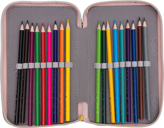 Triple Pencil Case Accessories Astrabag Fluffy Unicorn Ac31 20.5 X 13 X 6 Cm