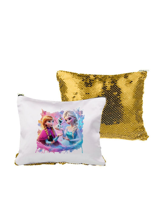 Elsa & Anna Sequin Toiletry Bag Gold