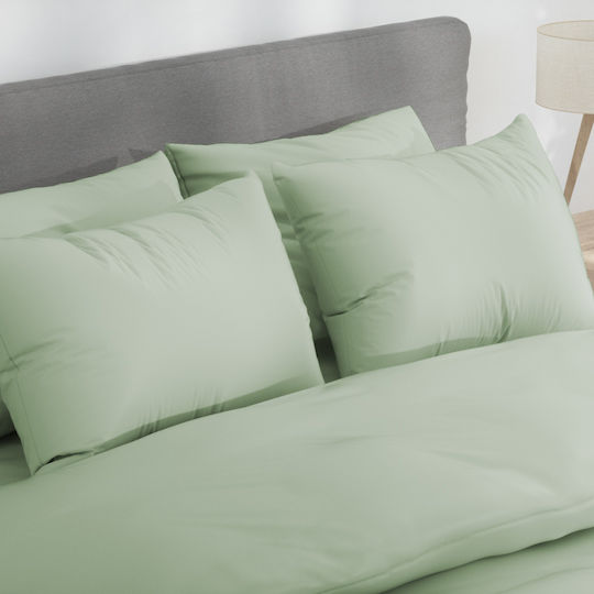 Nordic Paradise Комплект Плик за Завивка Памучен Кинг Сайз с 2 Калъфки 240x220 Pastel Green
