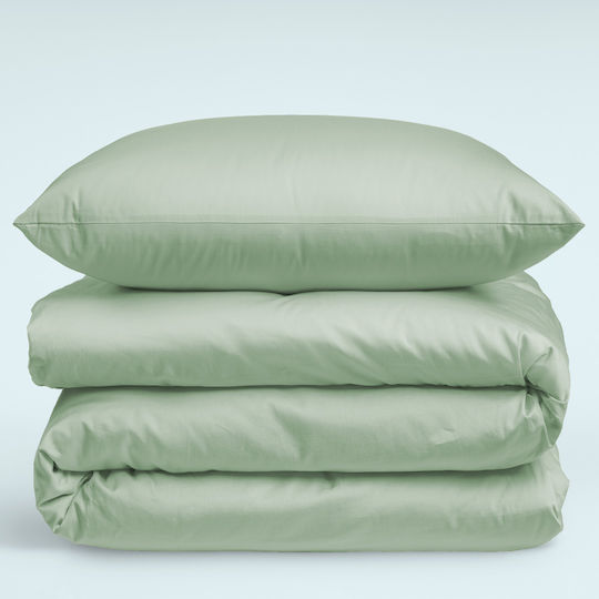 Nordic Paradise Bettbezug-Set Baumwolle Einzelbett mit Kissenbezug 140x200 Grün