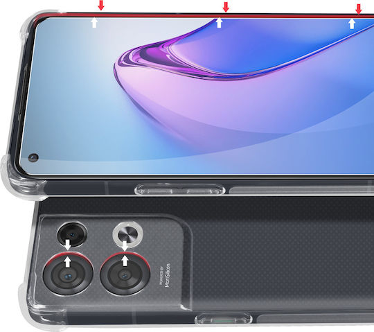 Oppo Reno 8 5g Protection Pack Reinforced Case + Tempered Glass Transparent