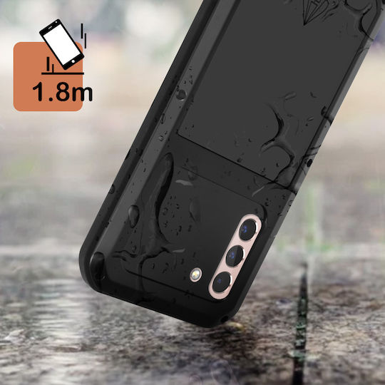 Galaxy S22 Hülle 1,8m & Panzerglas Displayschutzfolie Love Mei Powerful Schwarz