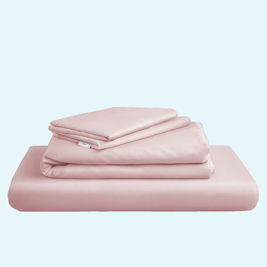 Nordic Paradise Комплект Плик за Завивка Памучен Единичен с Калъфка & 1 Чаршаф 140x200 Soft Pink
