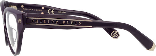Philipp Plein Women's Acetate Cat Eye Purple Prescription Eyeglass Frame VPP052M 09NU